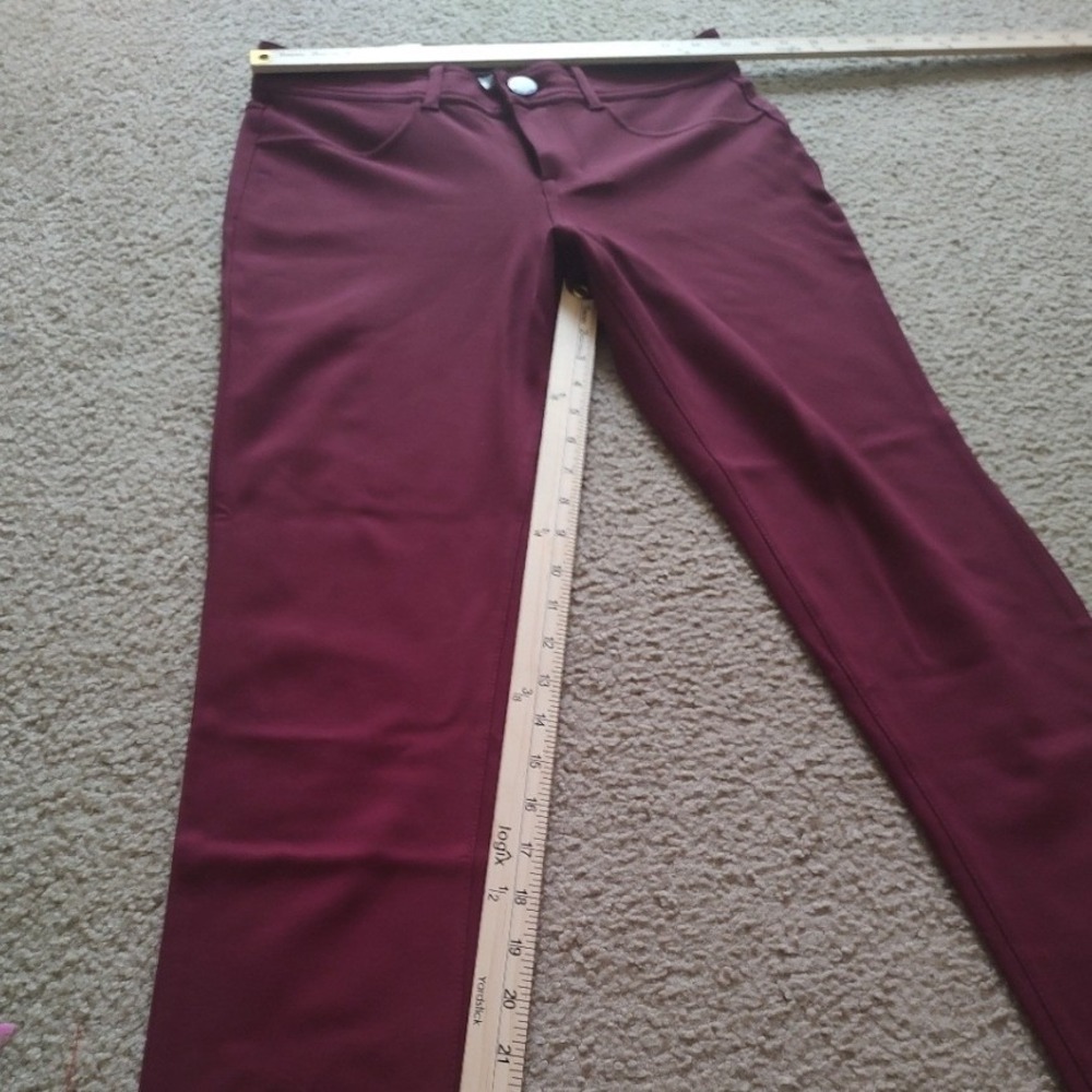Seven7 Women's Burgundy Ponte Skinny Pant Size 8 4 Way Stretch